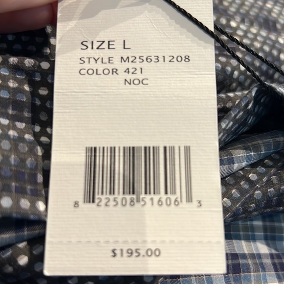 NEW Vince 100% Cotton Men’s Button Down in Black/Grey/White pattern, Size Large - Picture 10 of 10